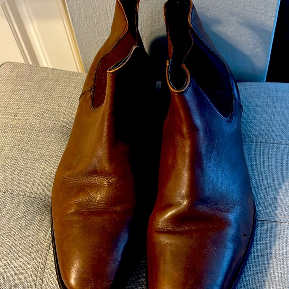 Bar III Men's Tan Leather Ankle Boots